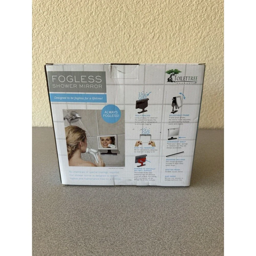 ToiletTree TTP-01 Fogless Shower Mirror Shaving Mirror NEW Factory Sealed